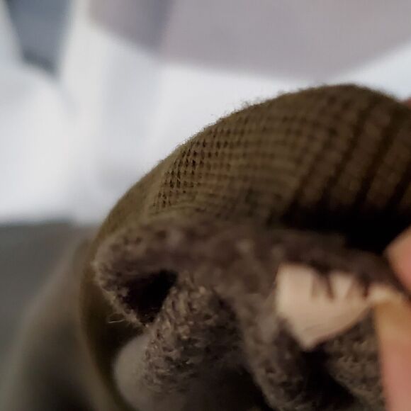 Faux Wrap Blouse Top Womens M Gray White Stripe Waffle Knit Long Sleeve Pullover - Picture 7 of 9